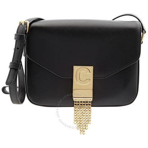 Celine C Shiny Calfskin Shoulder Bag Small with Pampille